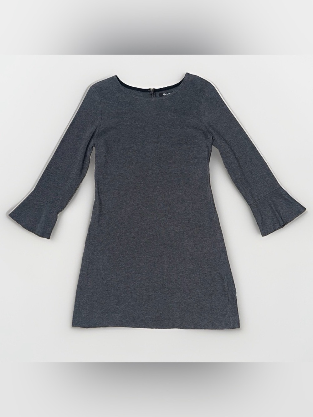 Madewell Jersey Knit Charcoal Gray Bell Sleeve Cotton Blend Dress Size Medium